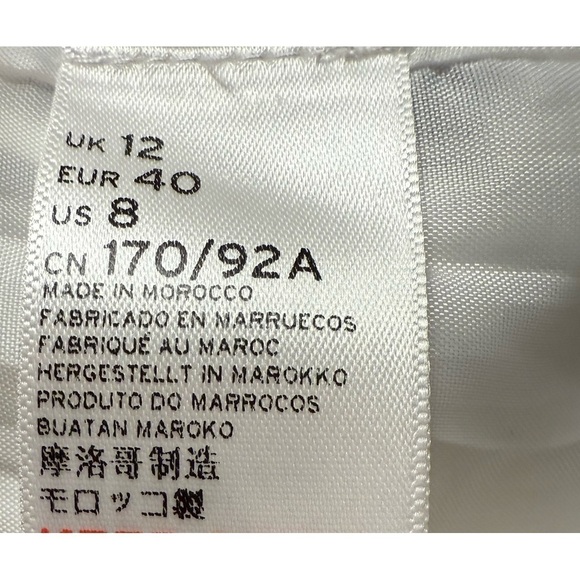 Topshop Dress One Shoulder Embossed Floral Polka Dot Print Blue White Size US 8 - Picture 13 of 13